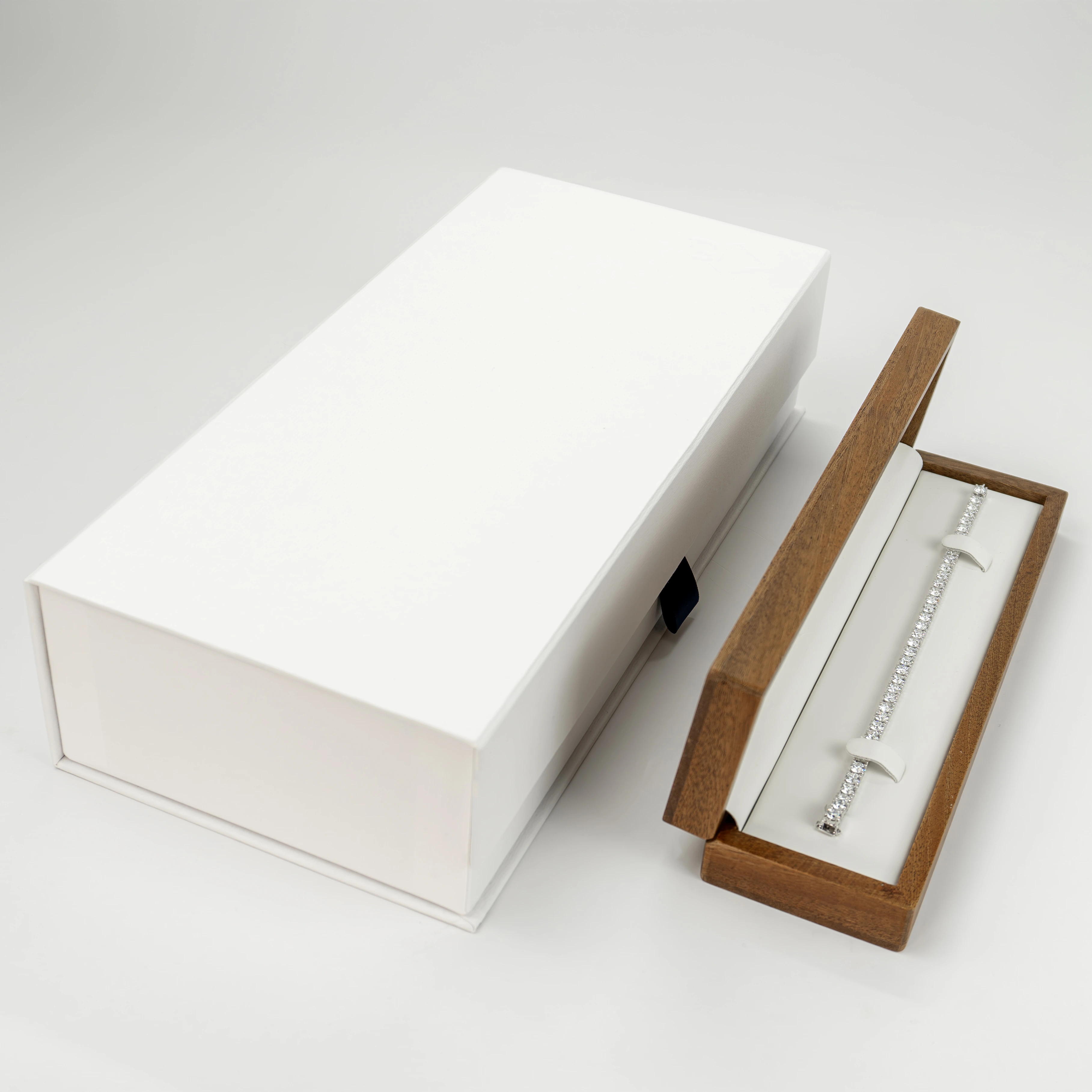 14K Yellow Gold Lunava Sapphire & Asscher Lab Diamond Tennis Bracelet